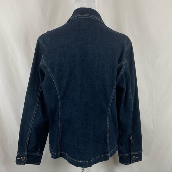 Chico’s Blue Boho Hippie Festival Paneled Jean Jacket NWOT Size 12 - Picture 5 of 12